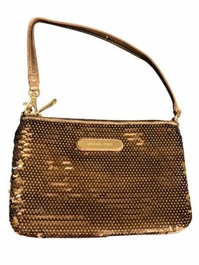 Michael Kors Bronze Metalic Sequin Wristlet Clutch